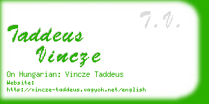 taddeus vincze business card